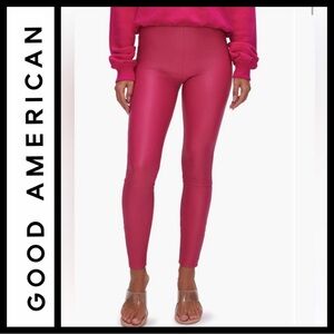 NWOT Good American Better Than Leather Pink Leggings